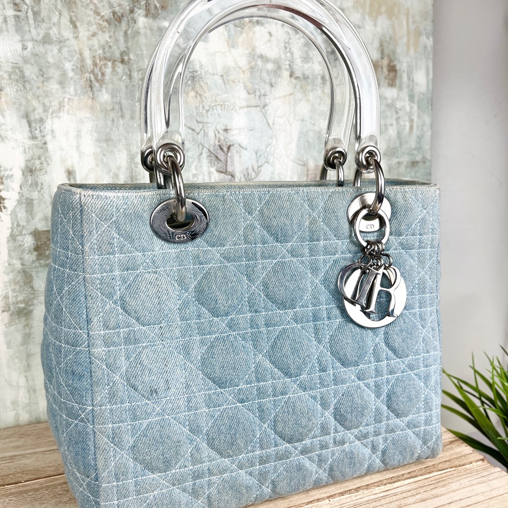 Christian Dior Lady Dior Cannage Denim Medium Bag